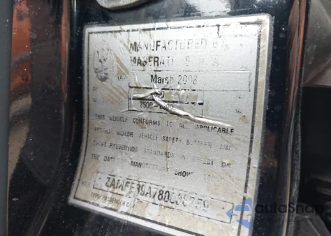 2008 Maserati Quattroporte M139 from USA, damaged, VIN ZAMFE39A780038759